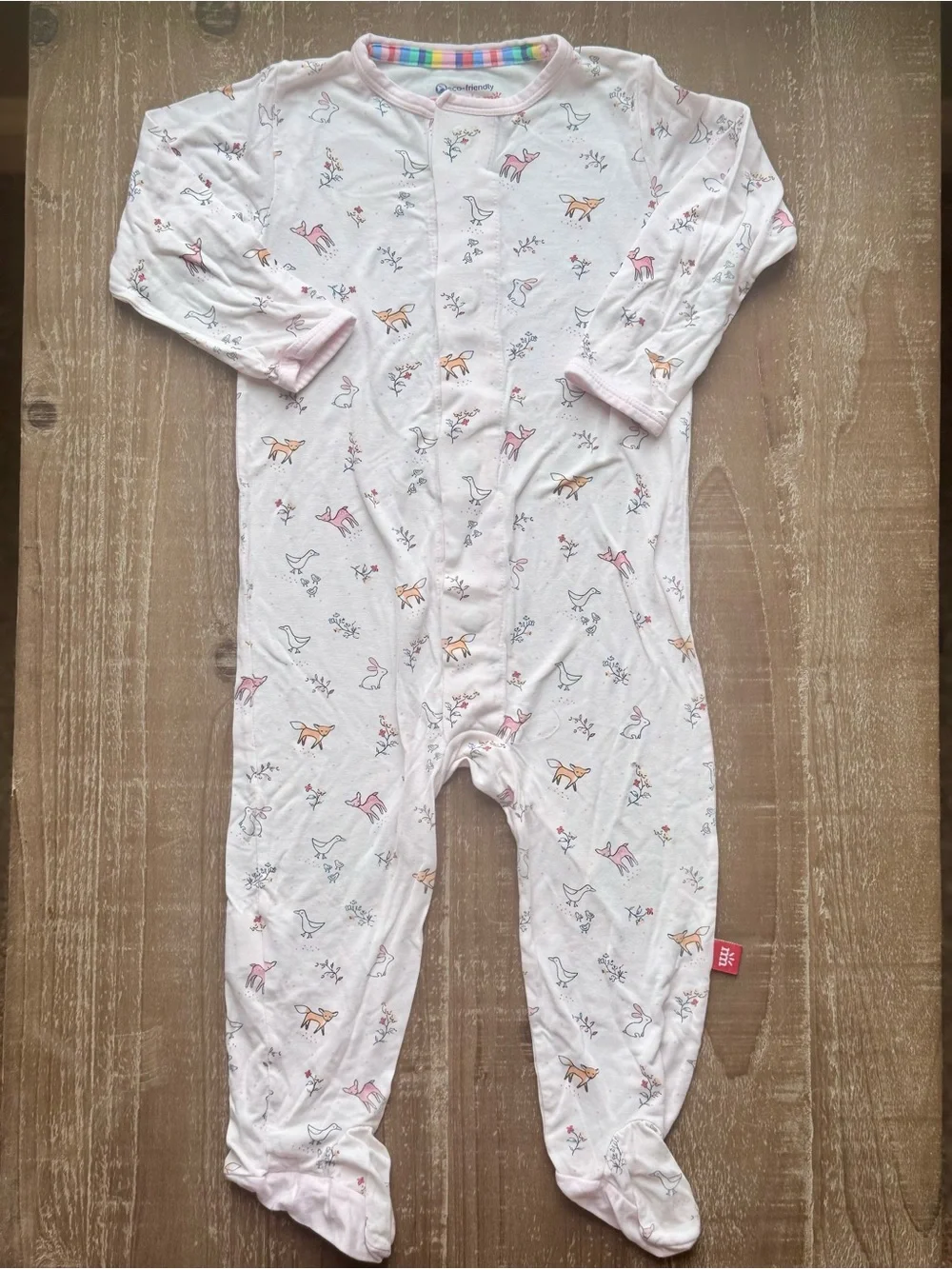 +Magnetic Me Pink Woodland Creatures Footie Sleeper 6-9M Baby Girl Modal